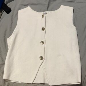 Workshop Republic Clothing Ivory Top with Gold Accent